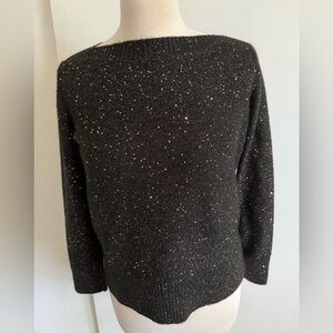 LOFT Black Sweater with Gold Sparkle